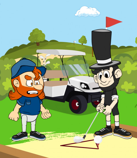 Abraham Lincoln plays minigolf